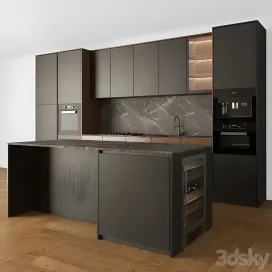 Kitchen modern black wood